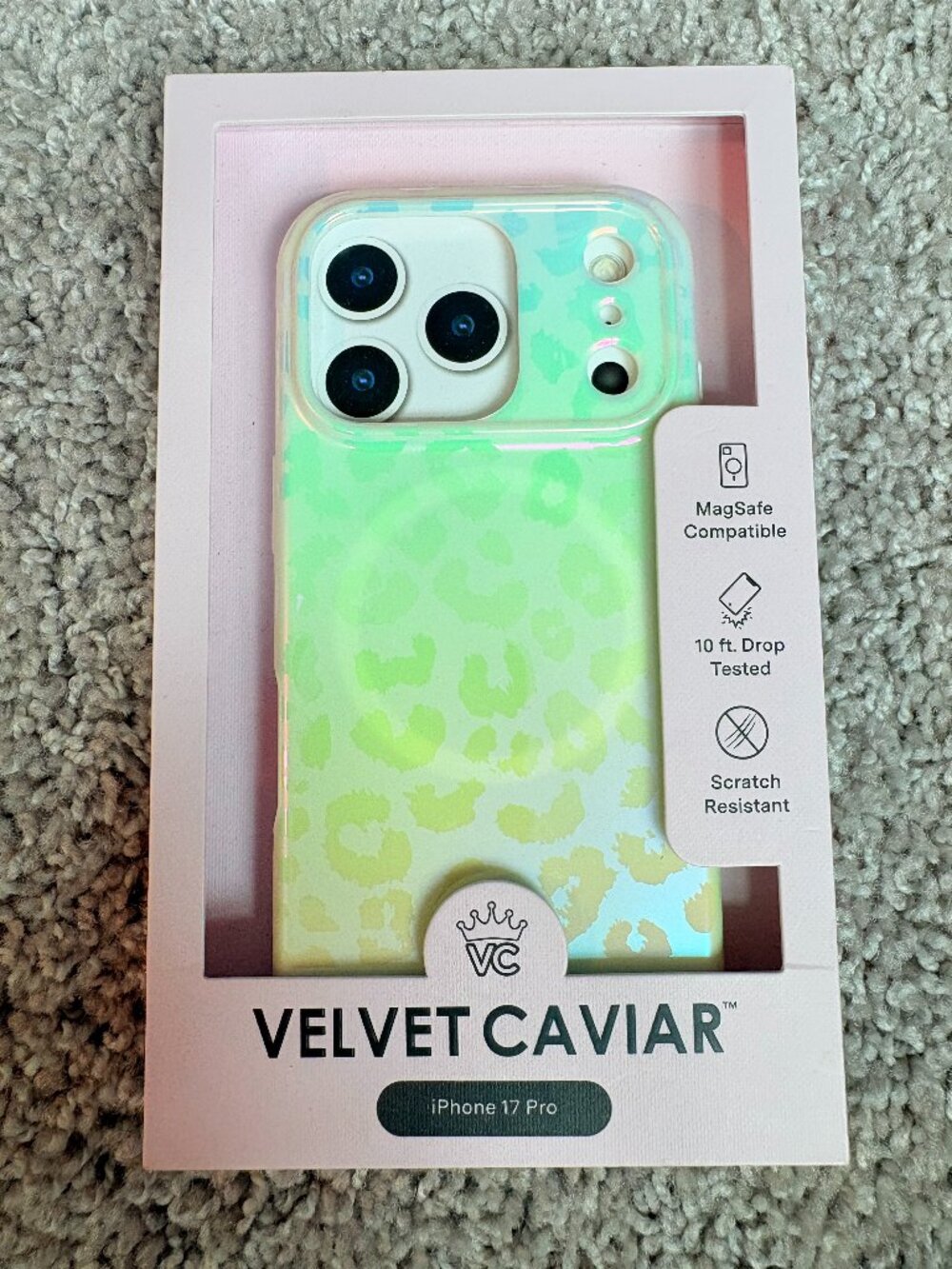 Velvet Caviar Iridescent Leopard iPhone 17 Pro Case MagSafe New With Tags